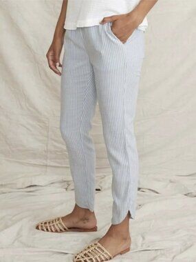 Marine Layer Allison Stripe Ankle Pants Blue White Size M